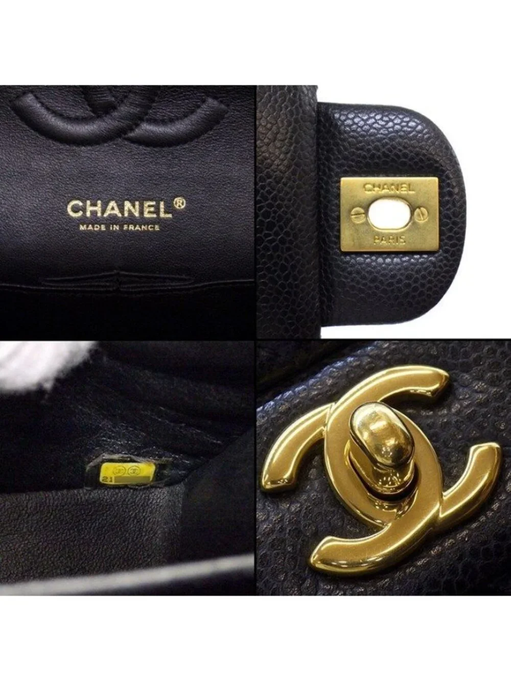 Chanel Shoulder Bag Quilted 25 11.12 Classic Black Caviar Leather